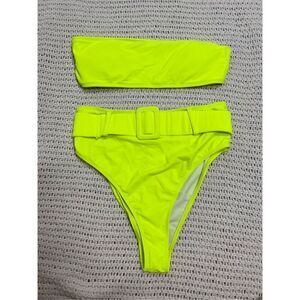 Shein high waisted bikini swimsuit like green women’s size medium